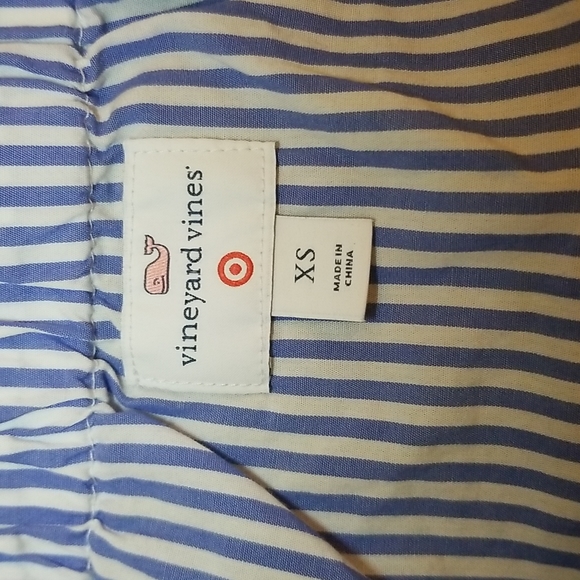 Vineyard Vines Target Women Off The Shoulder Top Shirt Blue White Striped XS - Picture 5 of 6